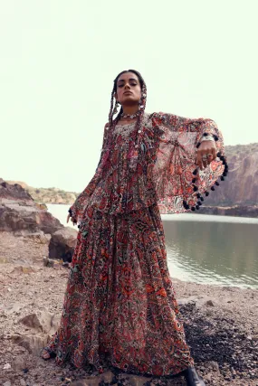 Armenian Garden Asymmetric Top & Flared Pants Set