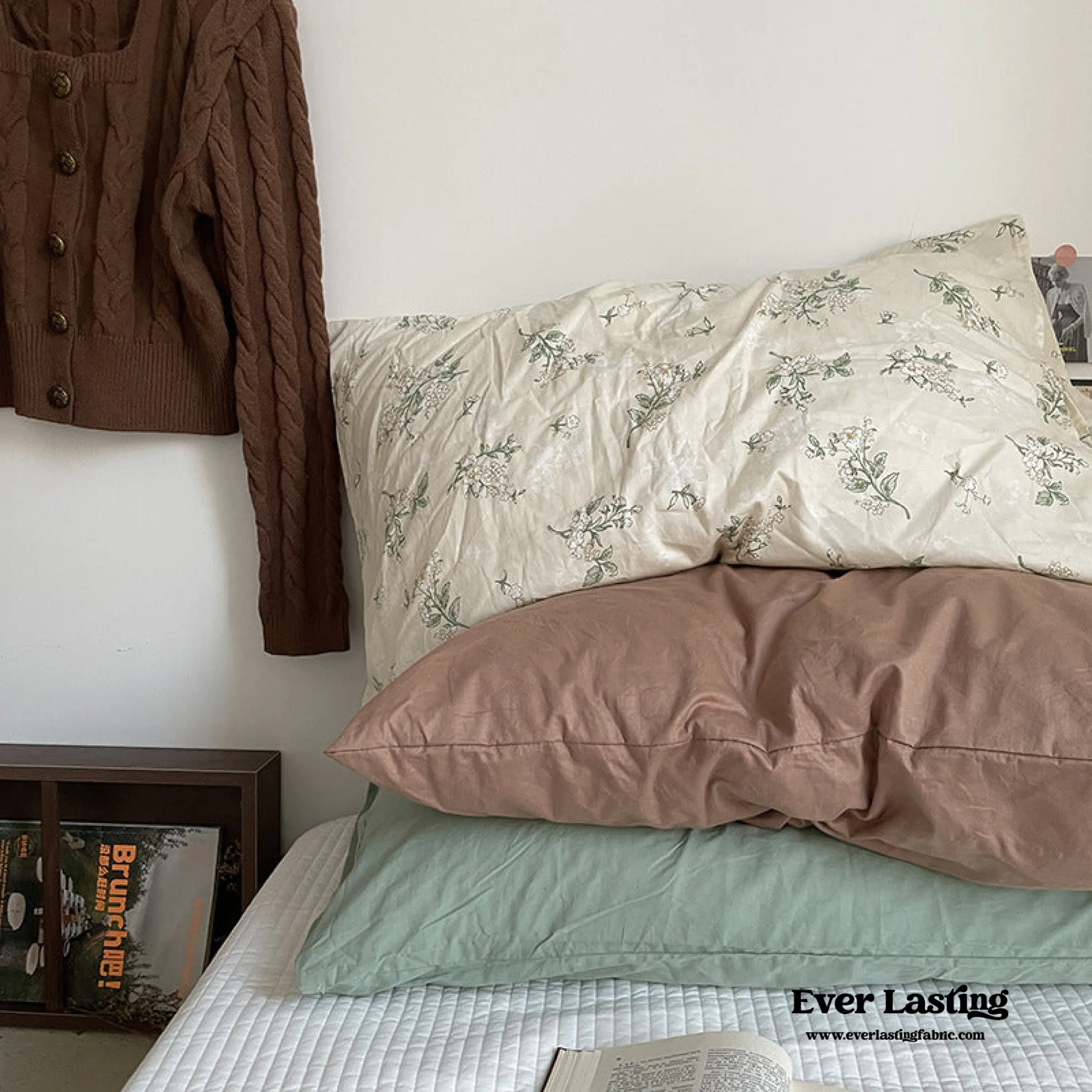 Assorted Washed Cotton Pillowcases / Teddy White