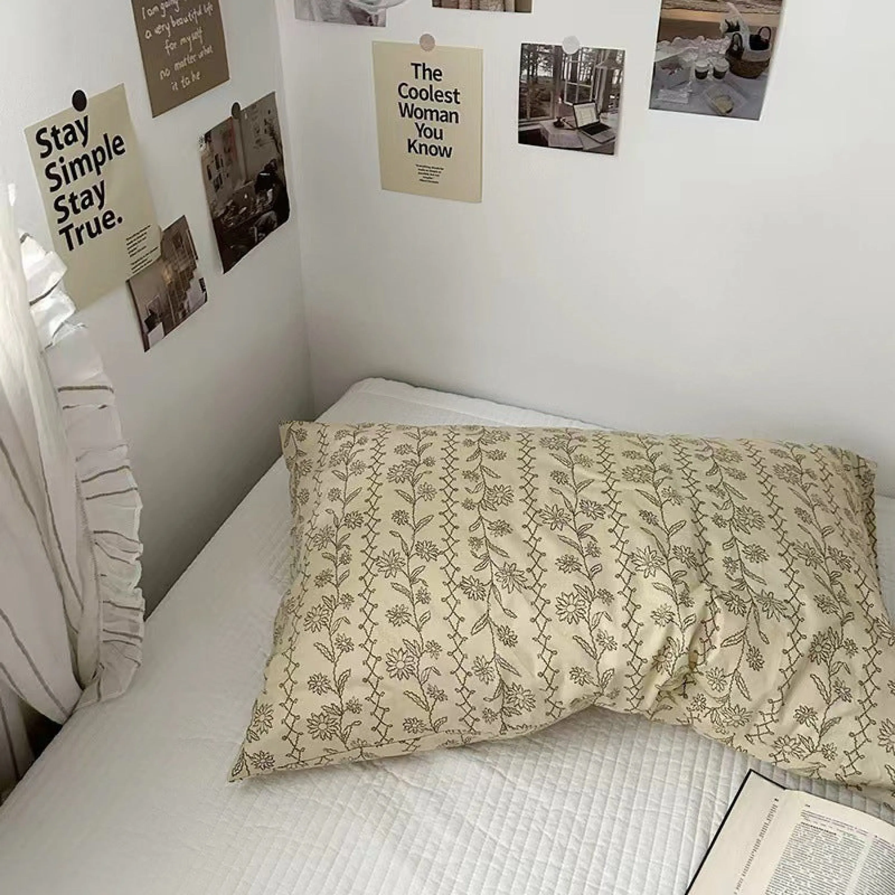 Assorted Washed Cotton Pillowcases / Teddy White