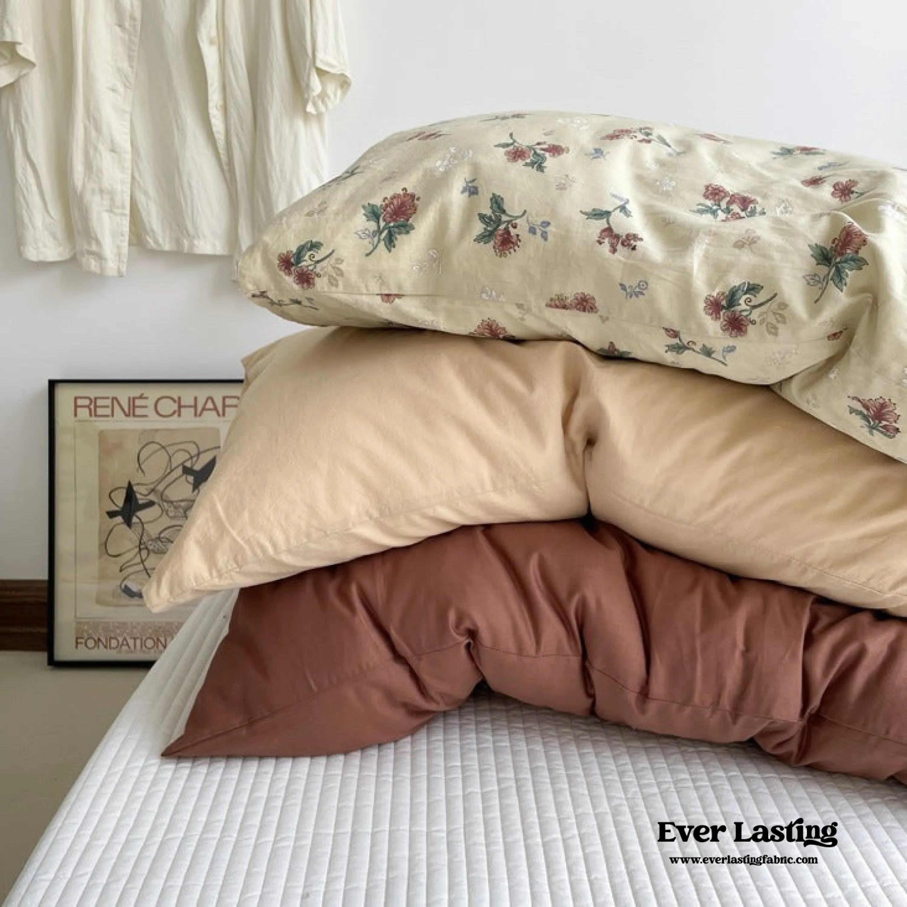 Assorted Washed Cotton Pillowcases / Teddy White
