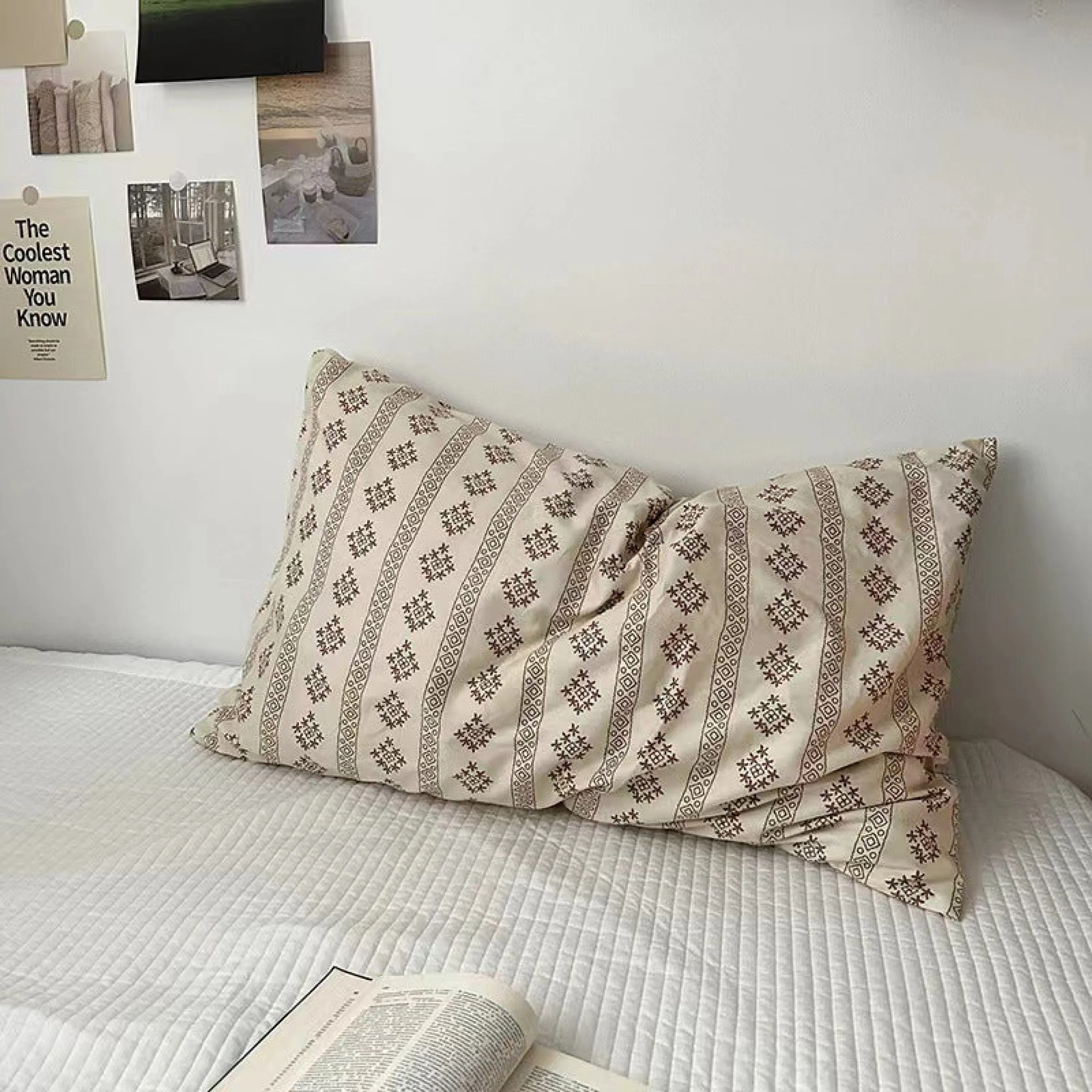 Assorted Washed Cotton Pillowcases / Teddy White