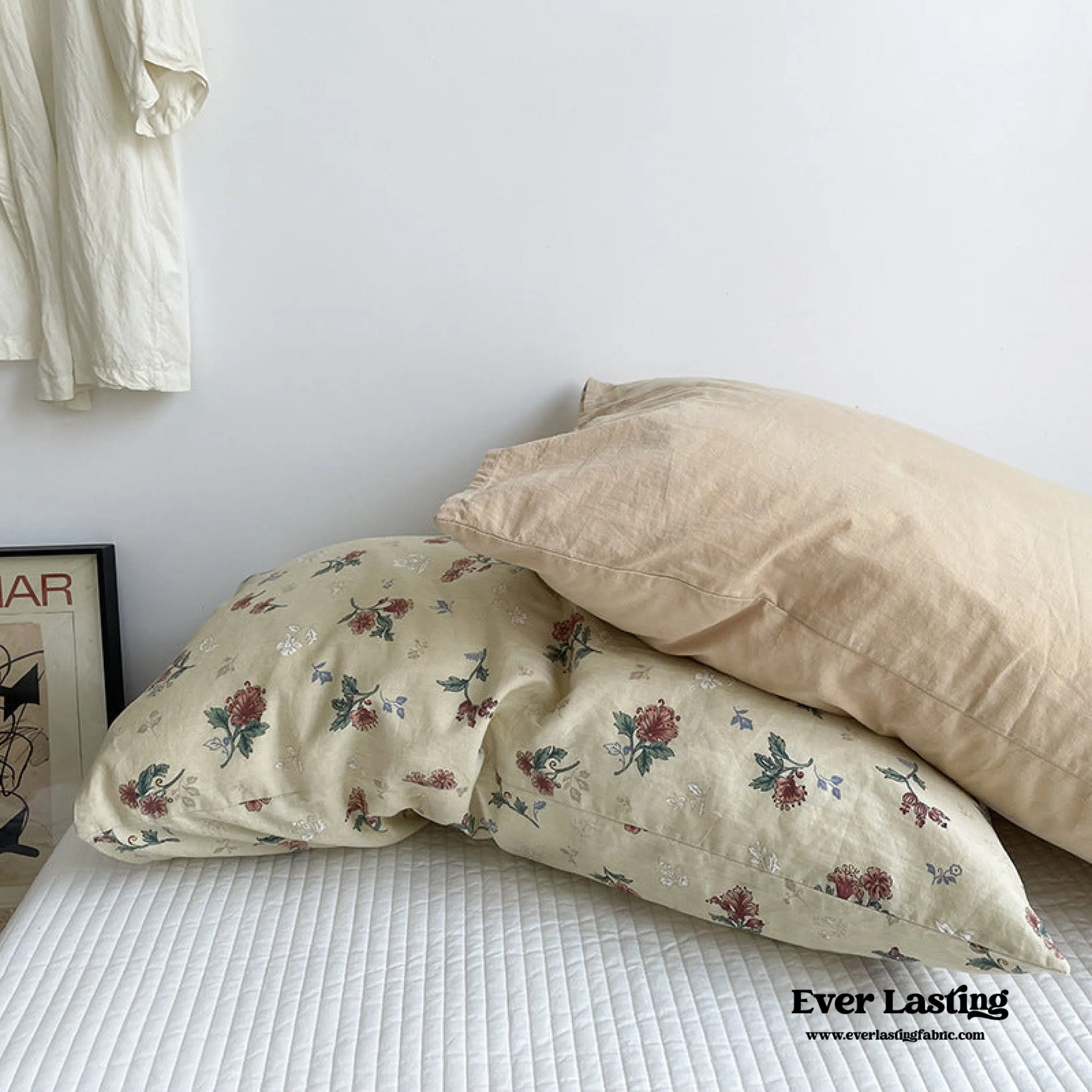 Assorted Washed Cotton Pillowcases / Teddy White
