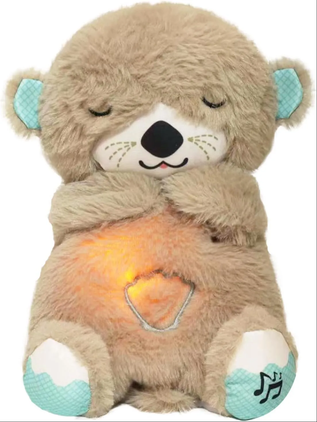 Breathing Teddy - Glowing Music for Baby Sensory Sleep Lights Rhythmic Soft Kids Toy ( Random colours will be sent)