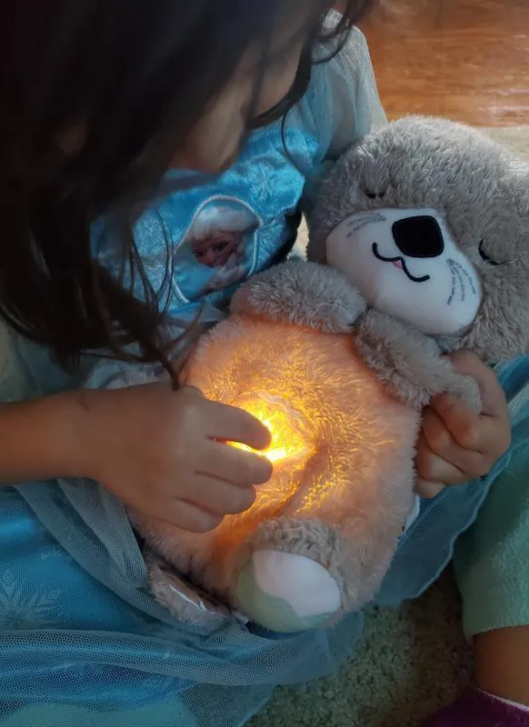 Breathing Teddy - Glowing Music for Baby Sensory Sleep Lights Rhythmic Soft Kids Toy ( Random colours will be sent)