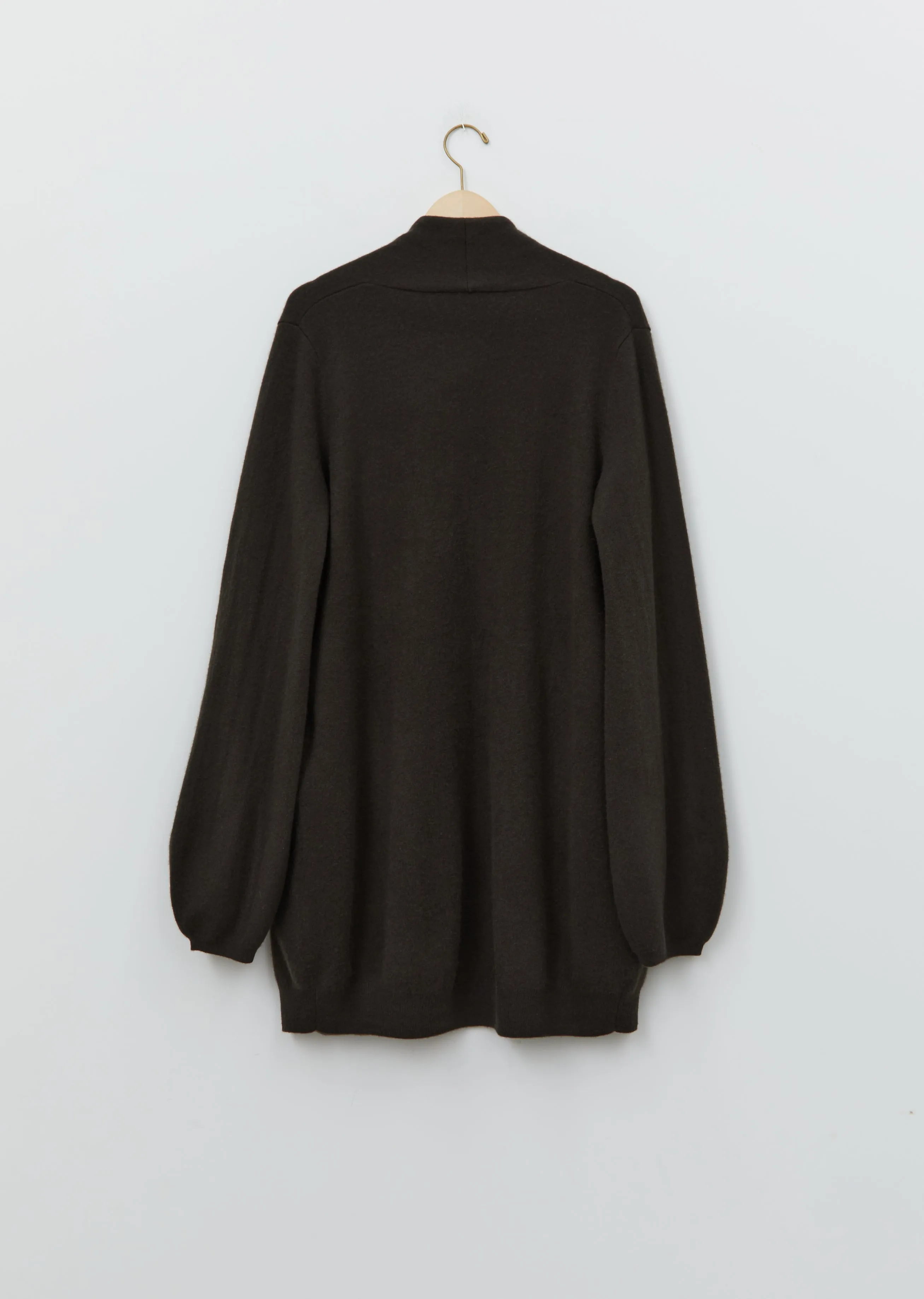 Cashmere Straight Cardigan w/ Wide Arm