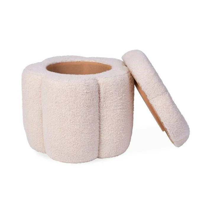 Childhome Pouffe   Speelgoedkist | Bloem Ecru