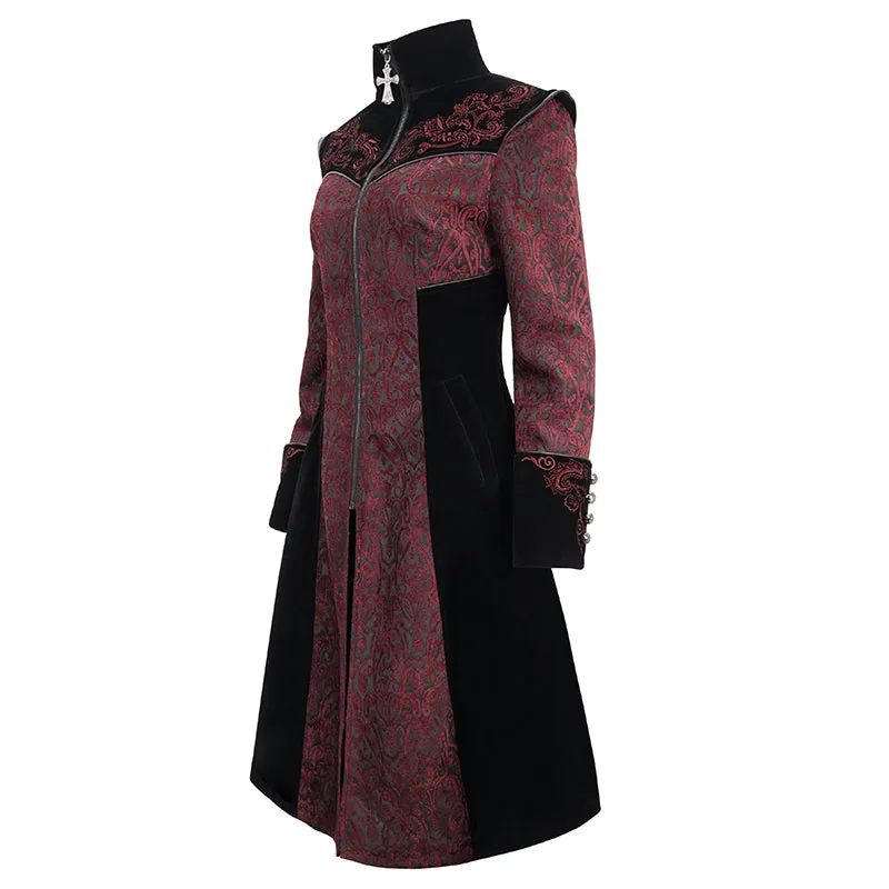 CT20502 Black and Red Jacquard Embroidered Jacket