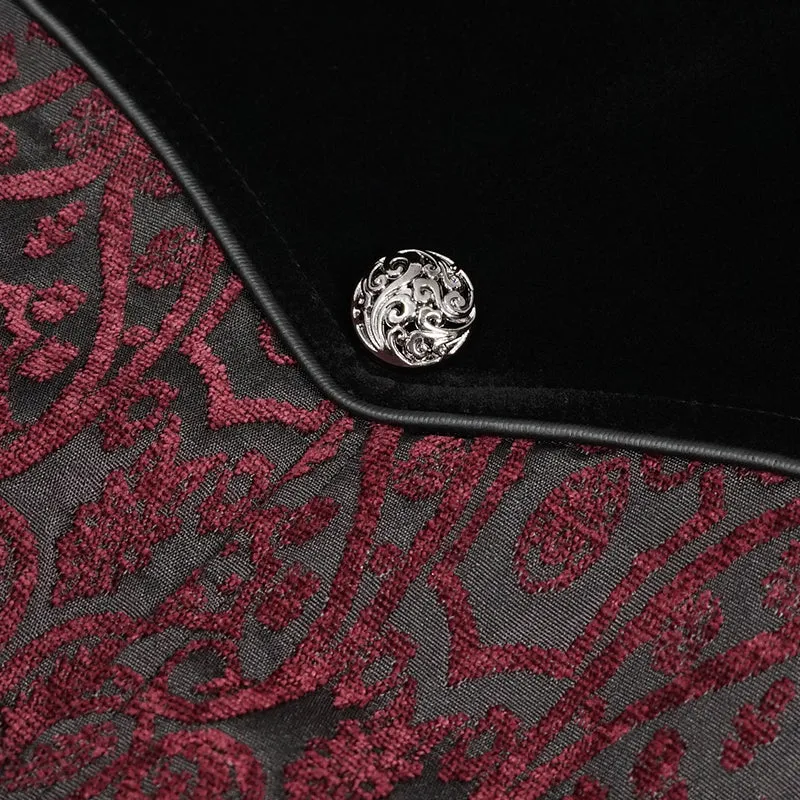 CT20502 Black and Red Jacquard Embroidered Jacket