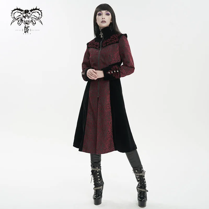 CT20502 Black and Red Jacquard Embroidered Jacket