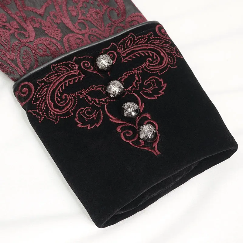 CT20502 Black and Red Jacquard Embroidered Jacket