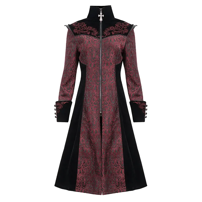CT20502 Black and Red Jacquard Embroidered Jacket
