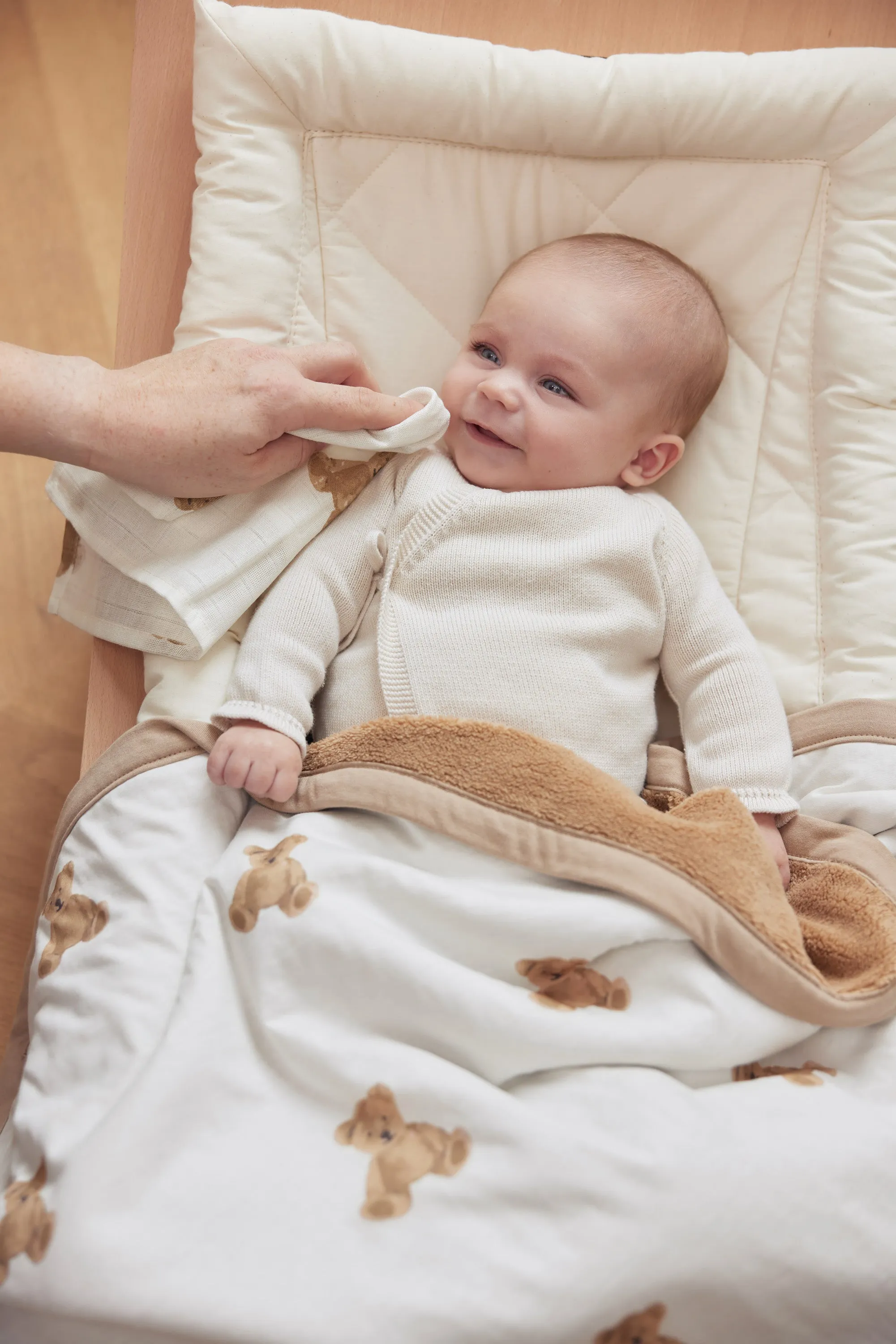 Deken Wieg Jersey 75x100cm - Teddy Bear
