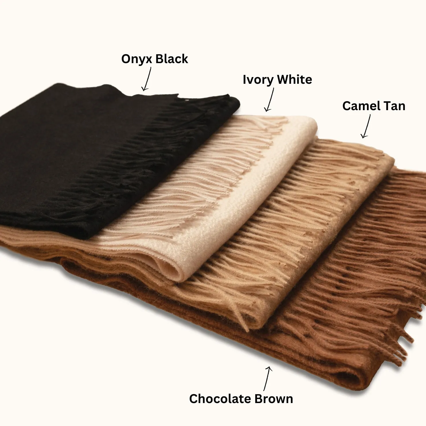 DOVIANA Luxe 100% Cashmere Solid Scarf