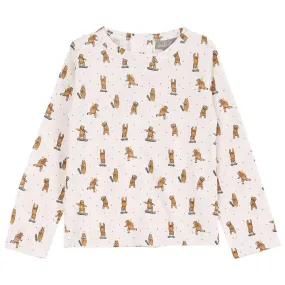 Emile et Ida Tee Shirt Organic Cotton Ecru Ourson