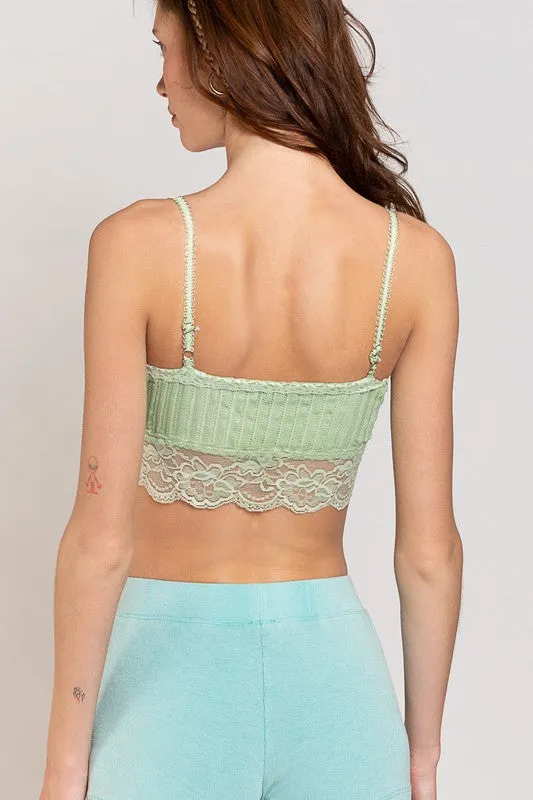 Feminine Lace Button Detail Bralette - POL Preorder
