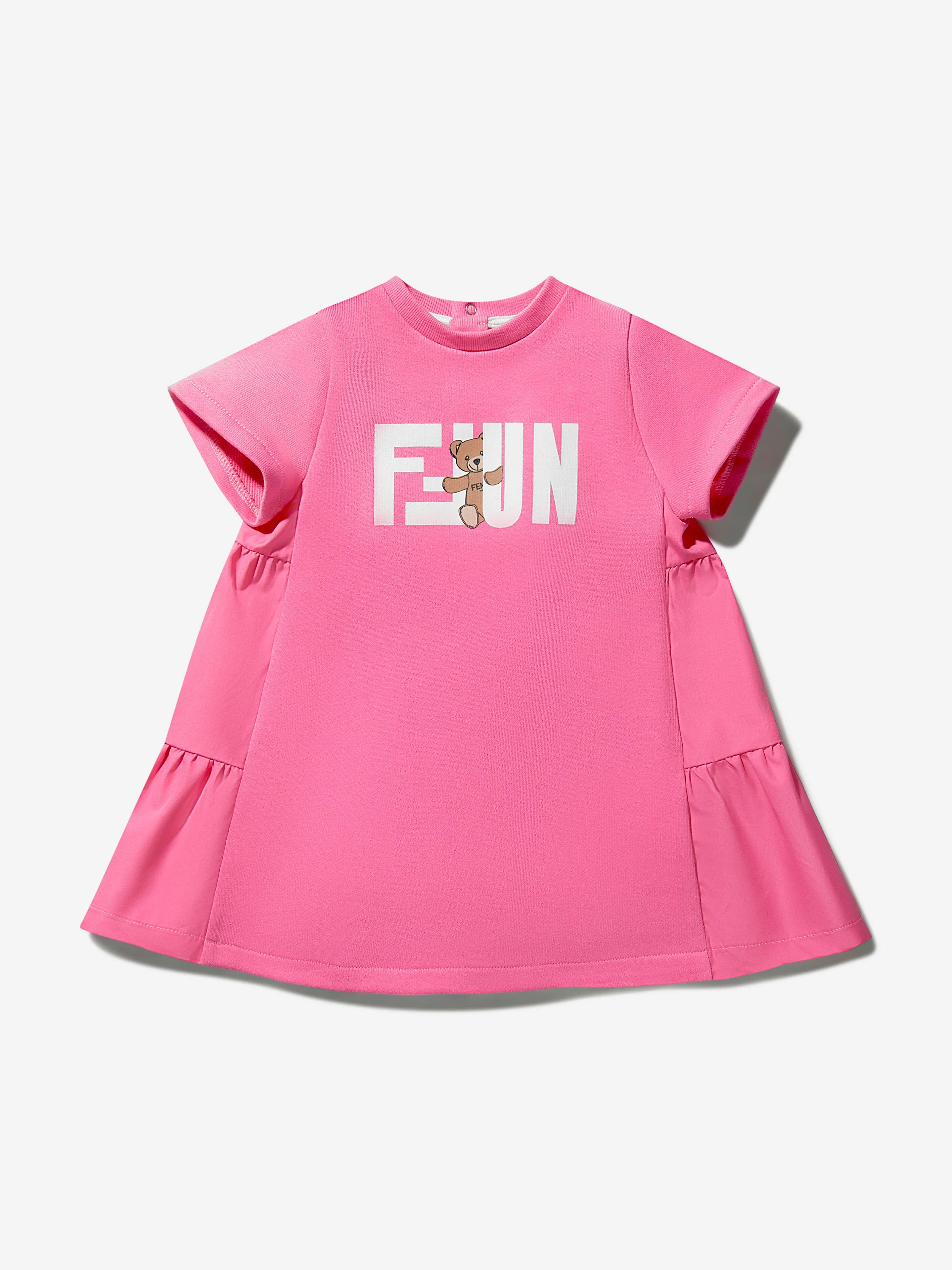 Fendi Baby Girls Cotton Fun Teddy Bear Dress