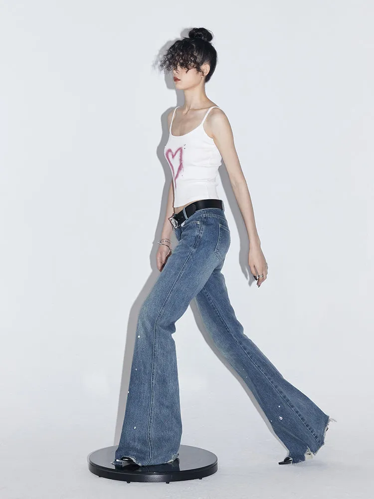 Flared wide-leg jeans