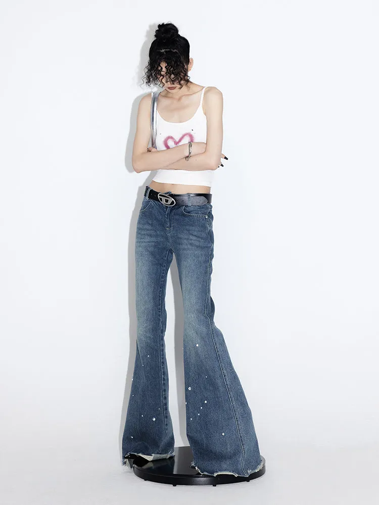 Flared wide-leg jeans