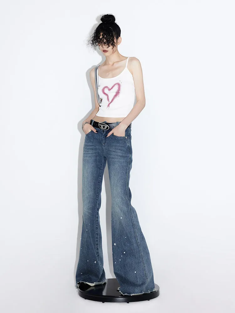 Flared wide-leg jeans
