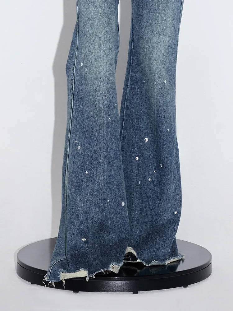 Flared wide-leg jeans