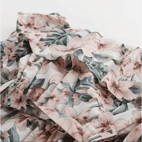 Floral Off-Shoulder A-Line Long Sleeve Romper