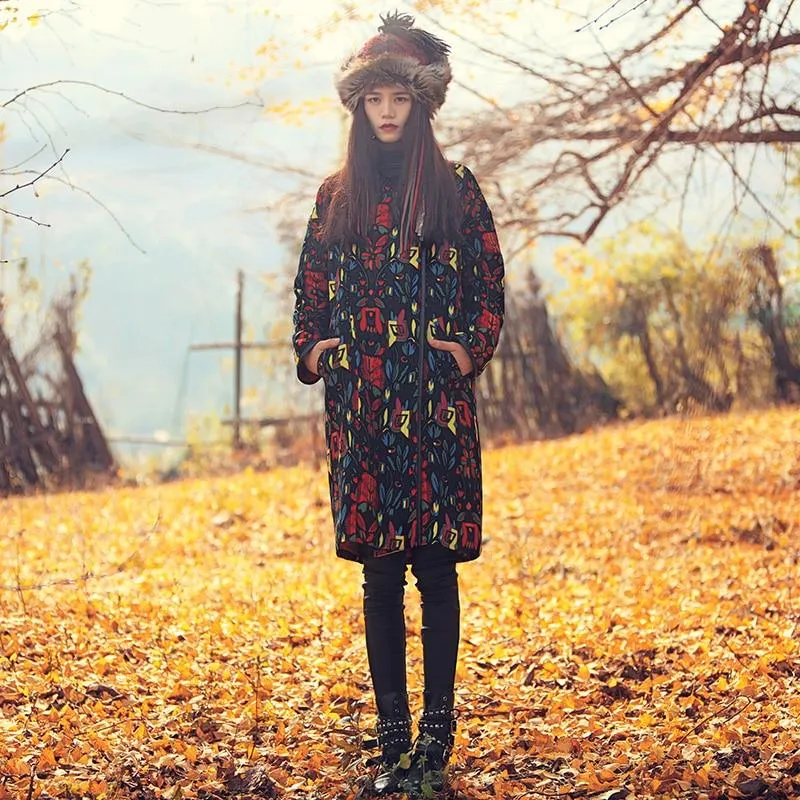 Floral Tribes Art Inspired Coat | Mandala