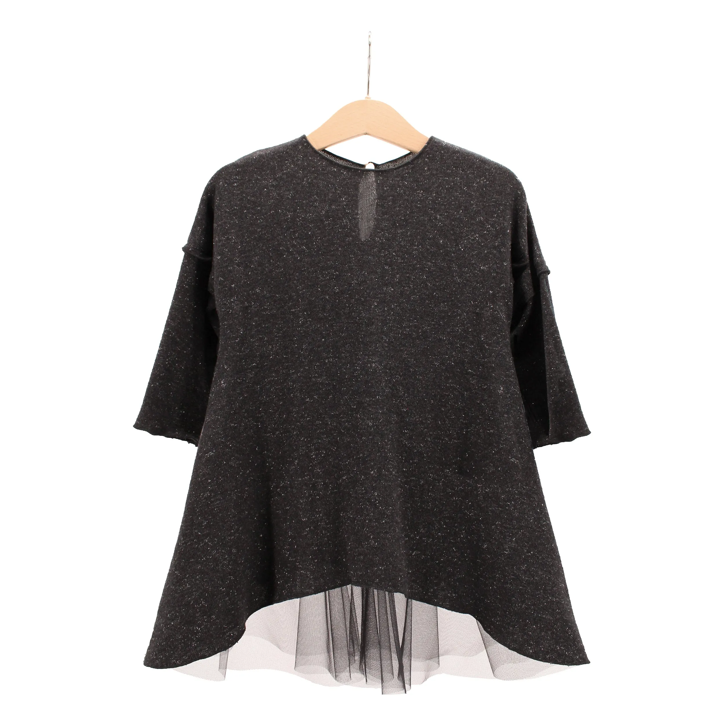 Gaya Lab Anthracite-Silver Knit / Tulle Adele Dress