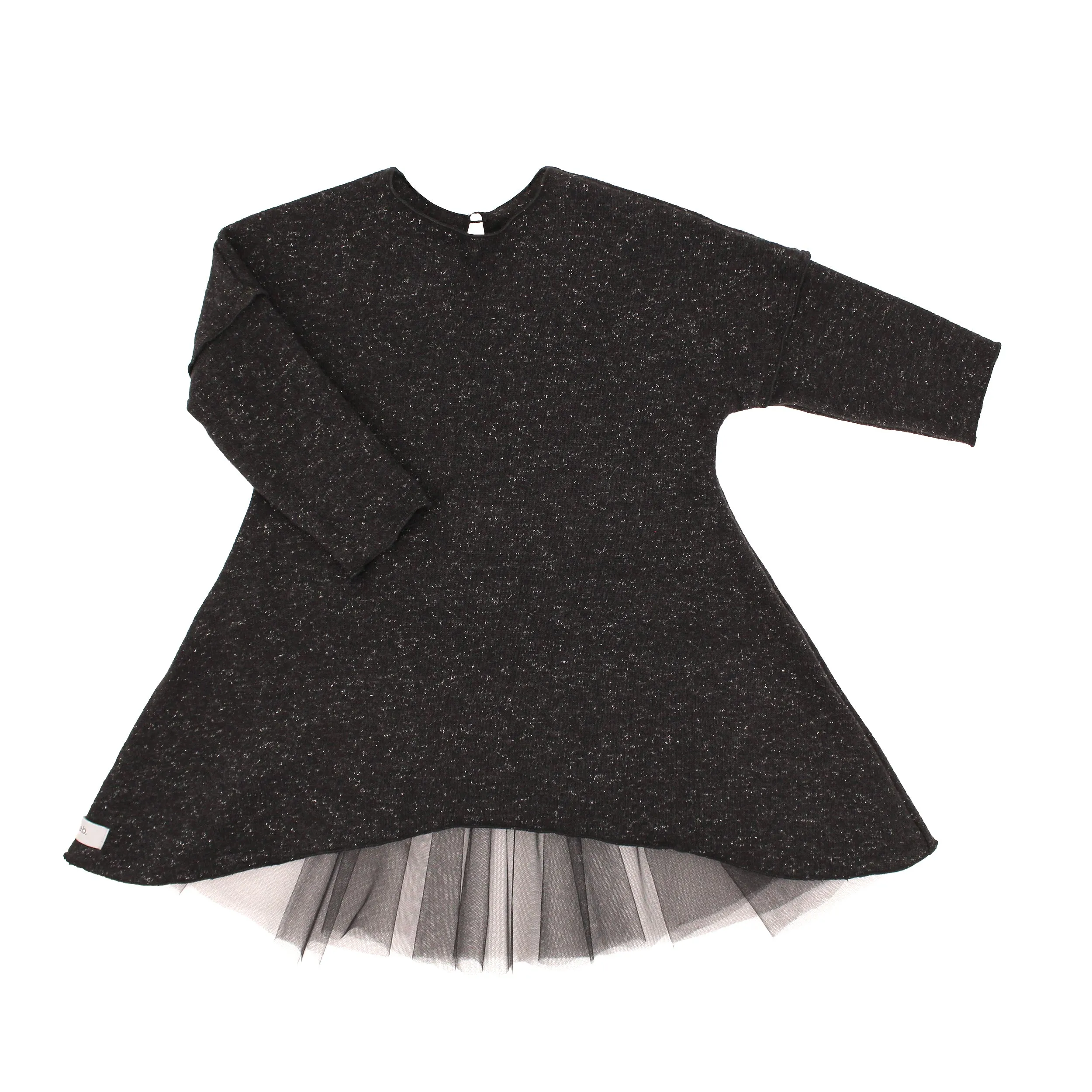 Gaya Lab Anthracite-Silver Knit / Tulle Adele Dress
