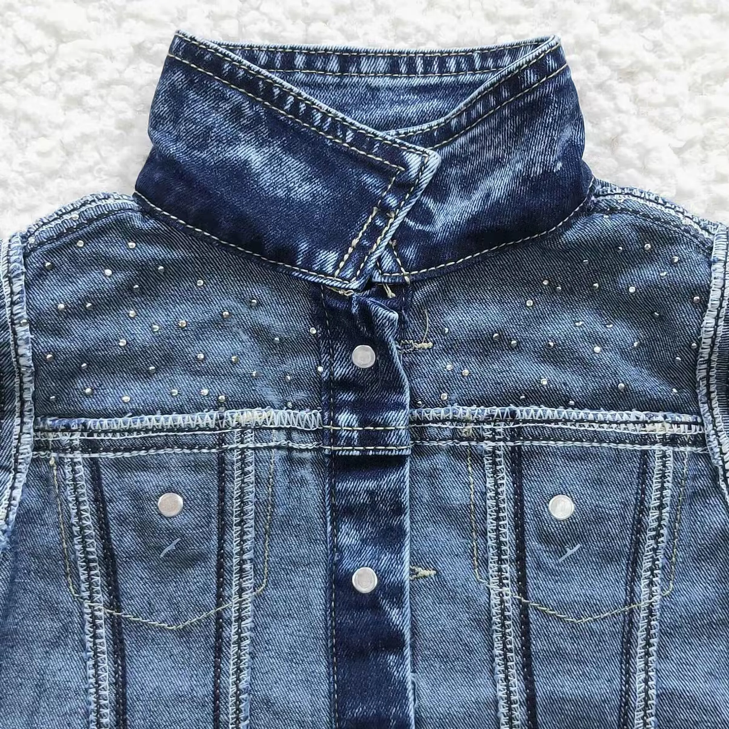girls pearl denim coat Tops GT0175