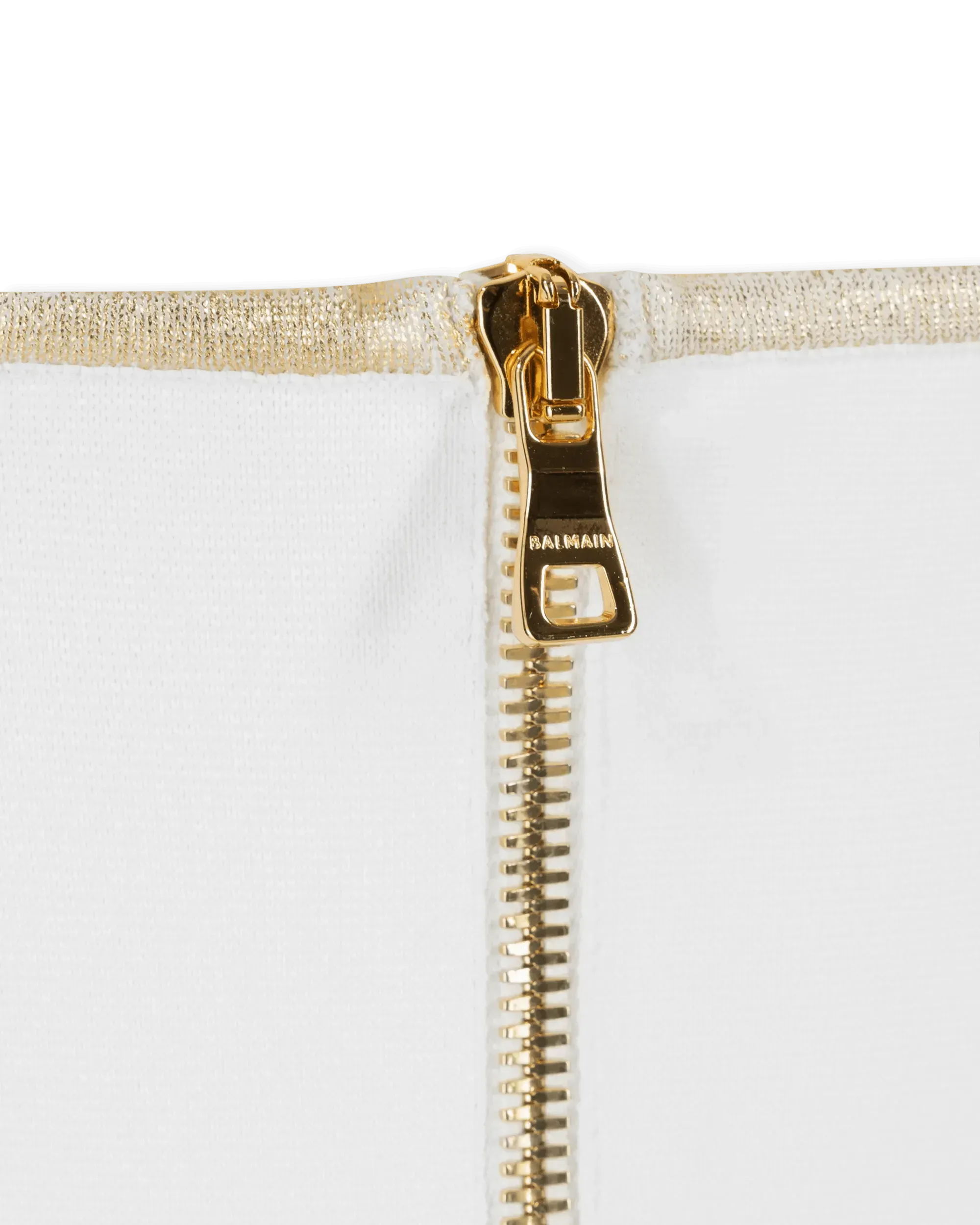 Gold Trimmed Halterneck Knit Short Dress