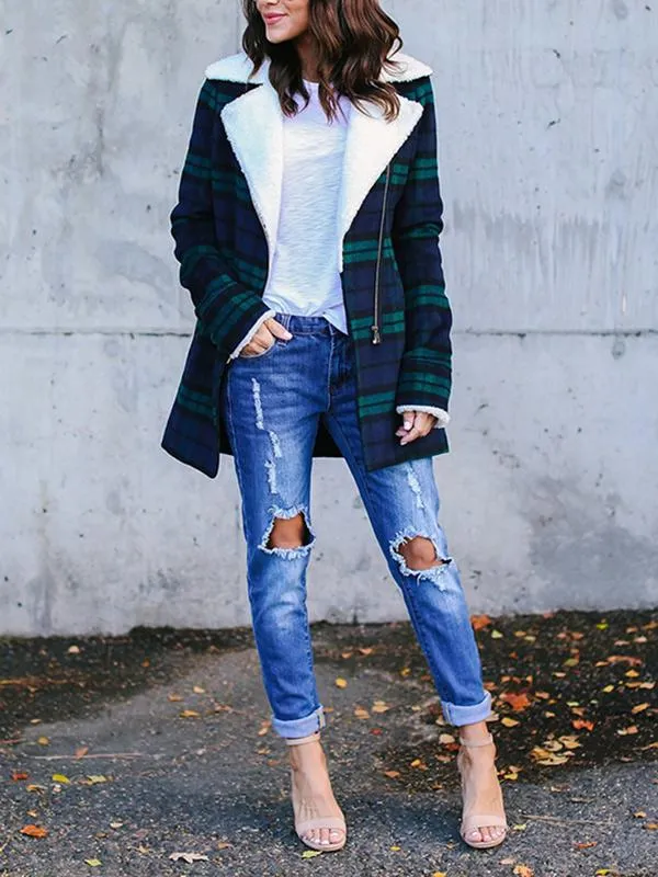 Gorgeous Checked Winter Coat Tops