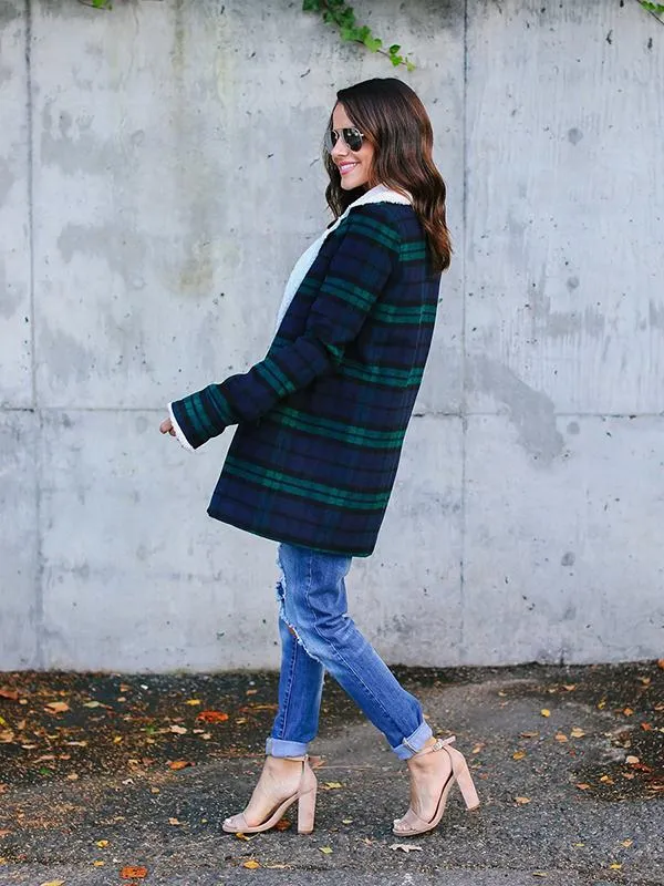 Gorgeous Checked Winter Coat Tops
