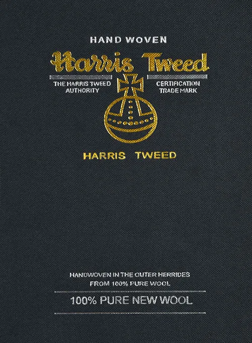 Harris Tweed Charcoal Chevron Pea Coat