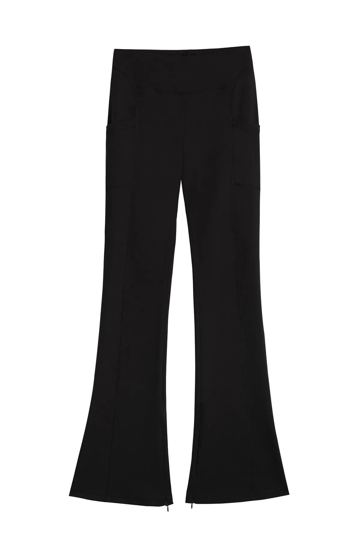 High-Waist Split Bootcut Leggings with Pockets