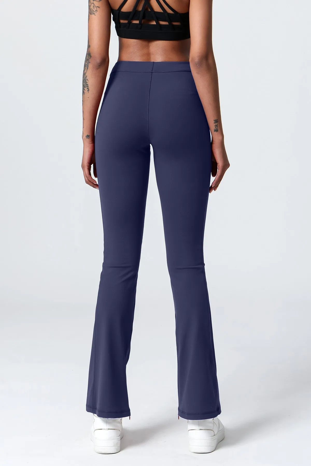 High-Waist Split Bootcut Leggings with Pockets