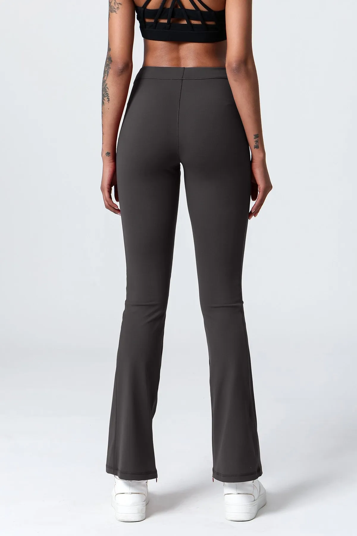 High-Waist Split Bootcut Leggings with Pockets