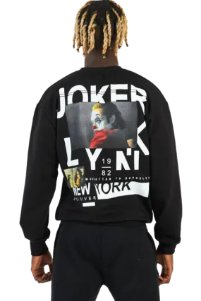 Men's Black Joker Graphic Crewneck Sweatshirt