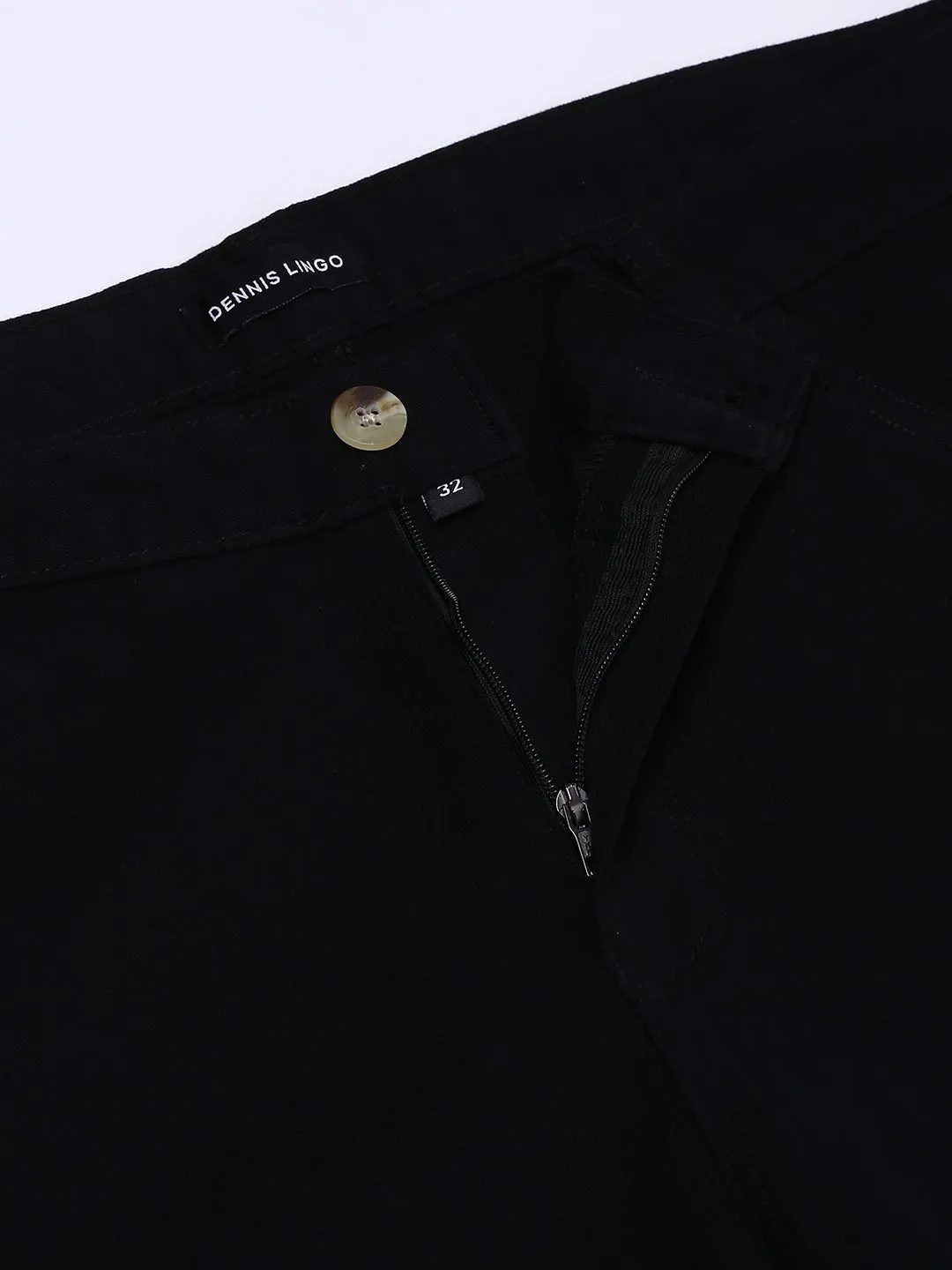 Men's Black Solid Chino