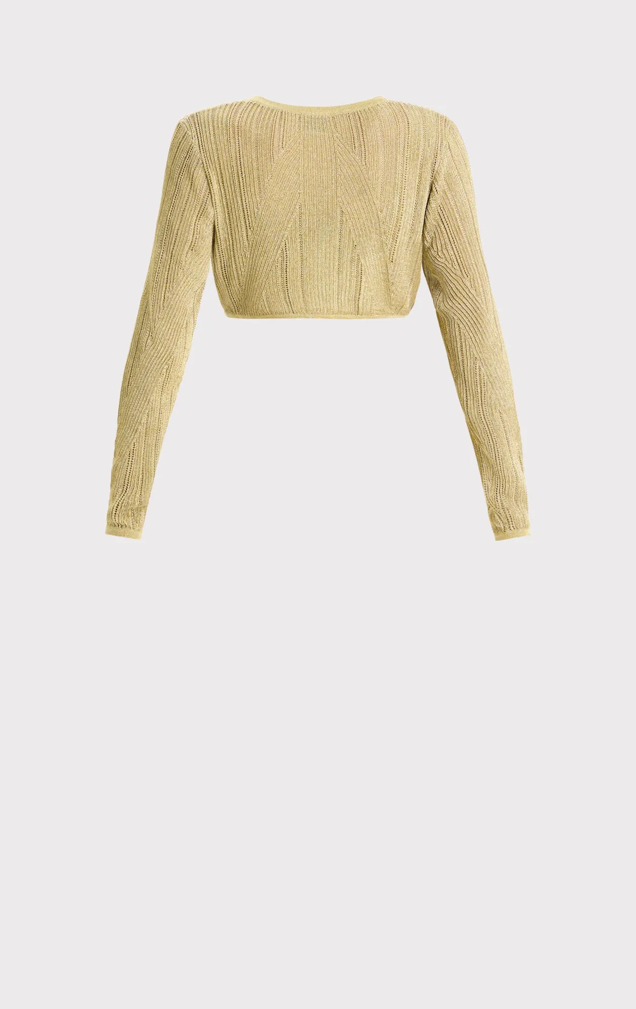 METALLIC CROPPED L/S CARDIGAN