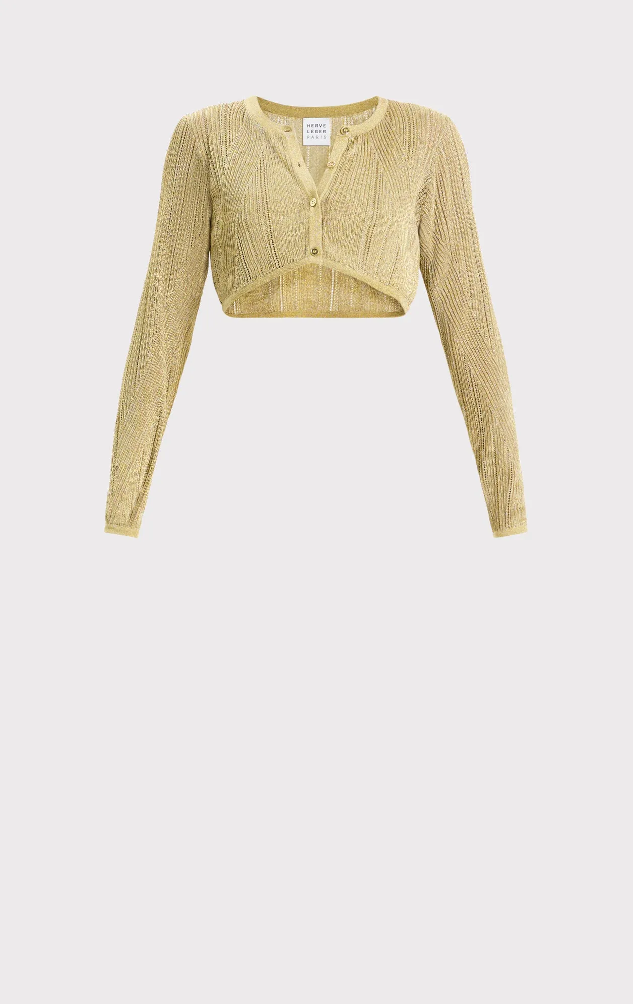 METALLIC CROPPED L/S CARDIGAN