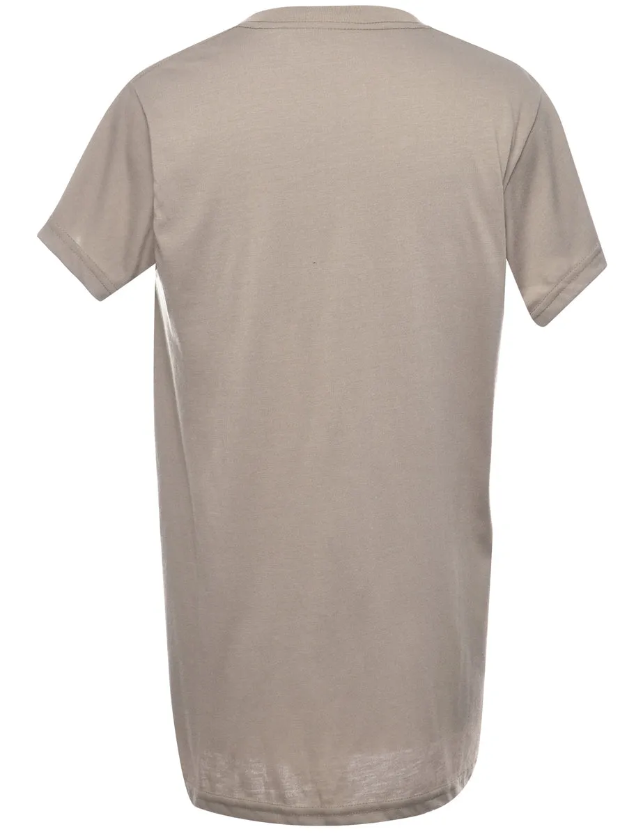 Olive Green Plain T-shirt - M