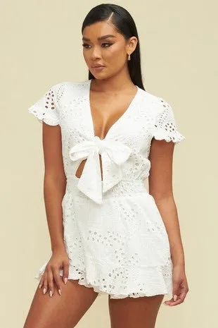 Payton White Eyelet Romper *limited*