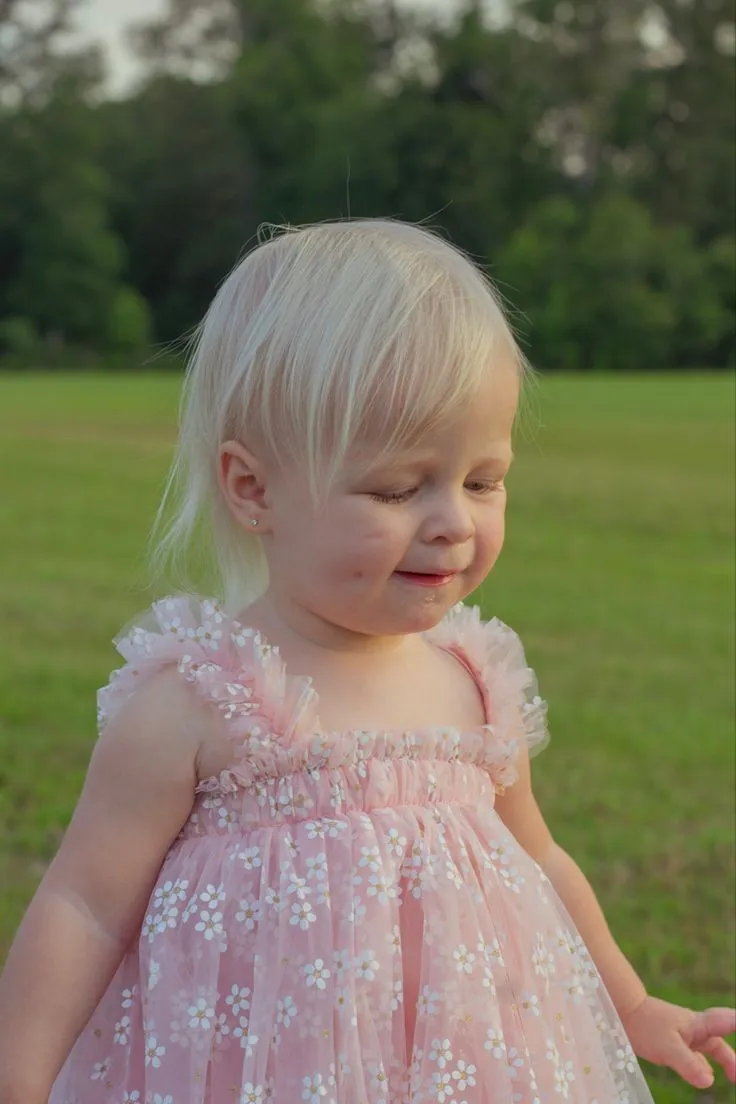 Pink Daisy Tulle Romper  #1000191