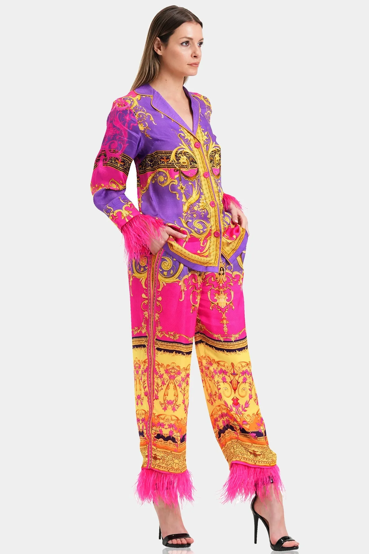 Pink Straight Leg Pants for Women
