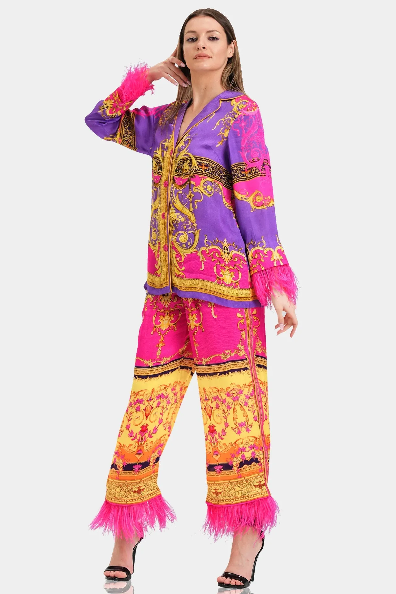 Pink Straight Leg Pants for Women