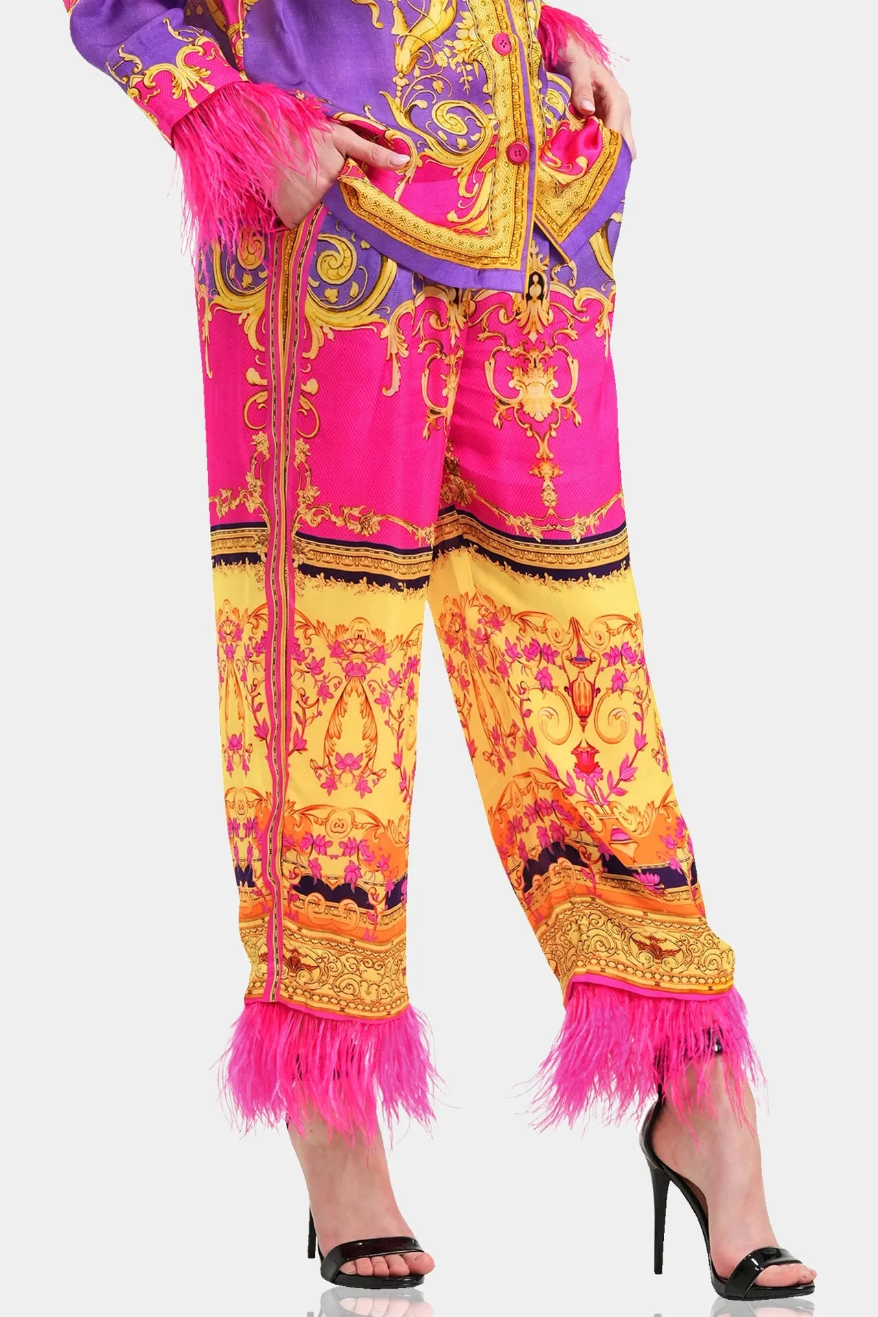 Pink Straight Leg Pants for Women