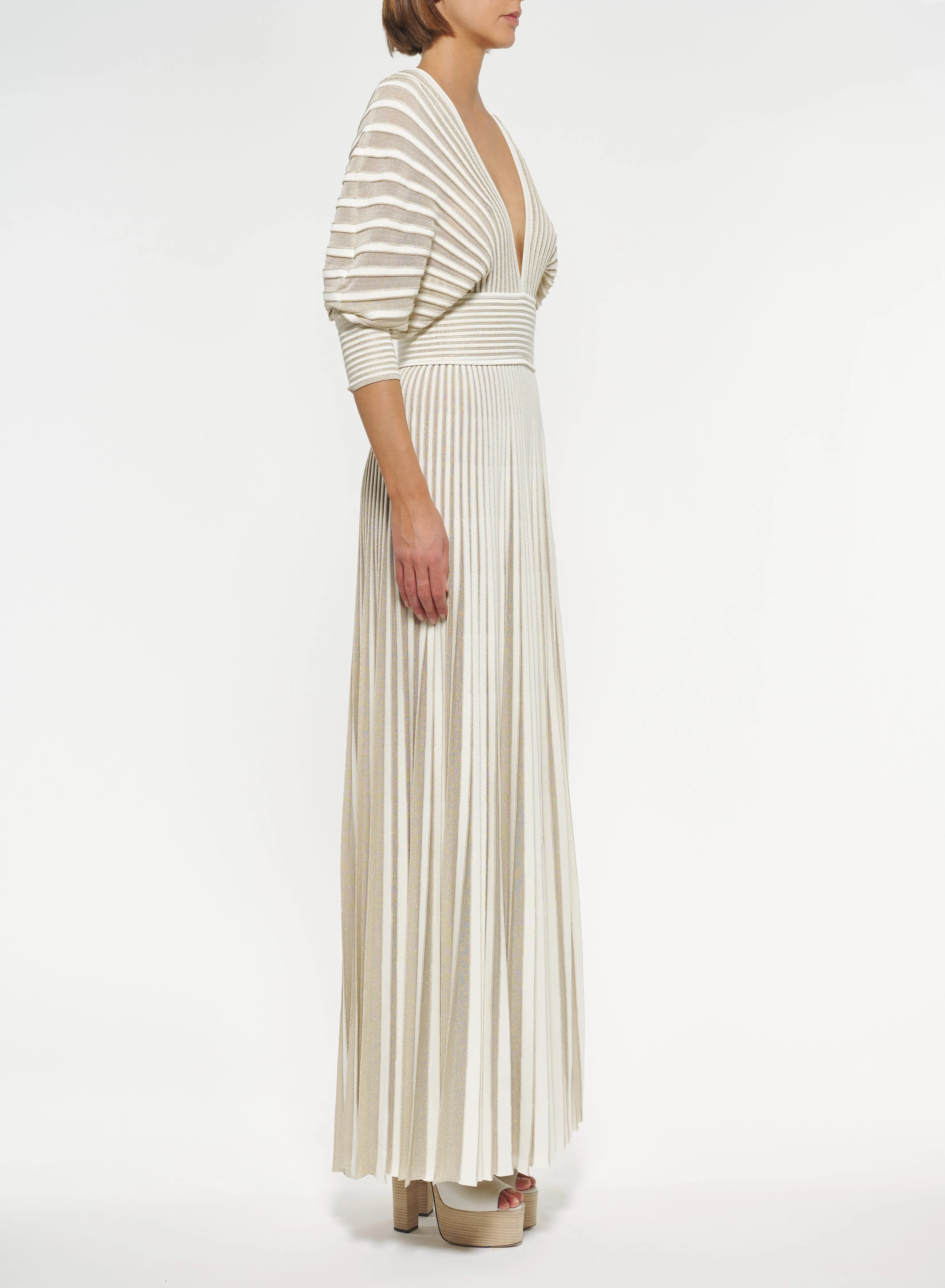 Pleated Knit Dress