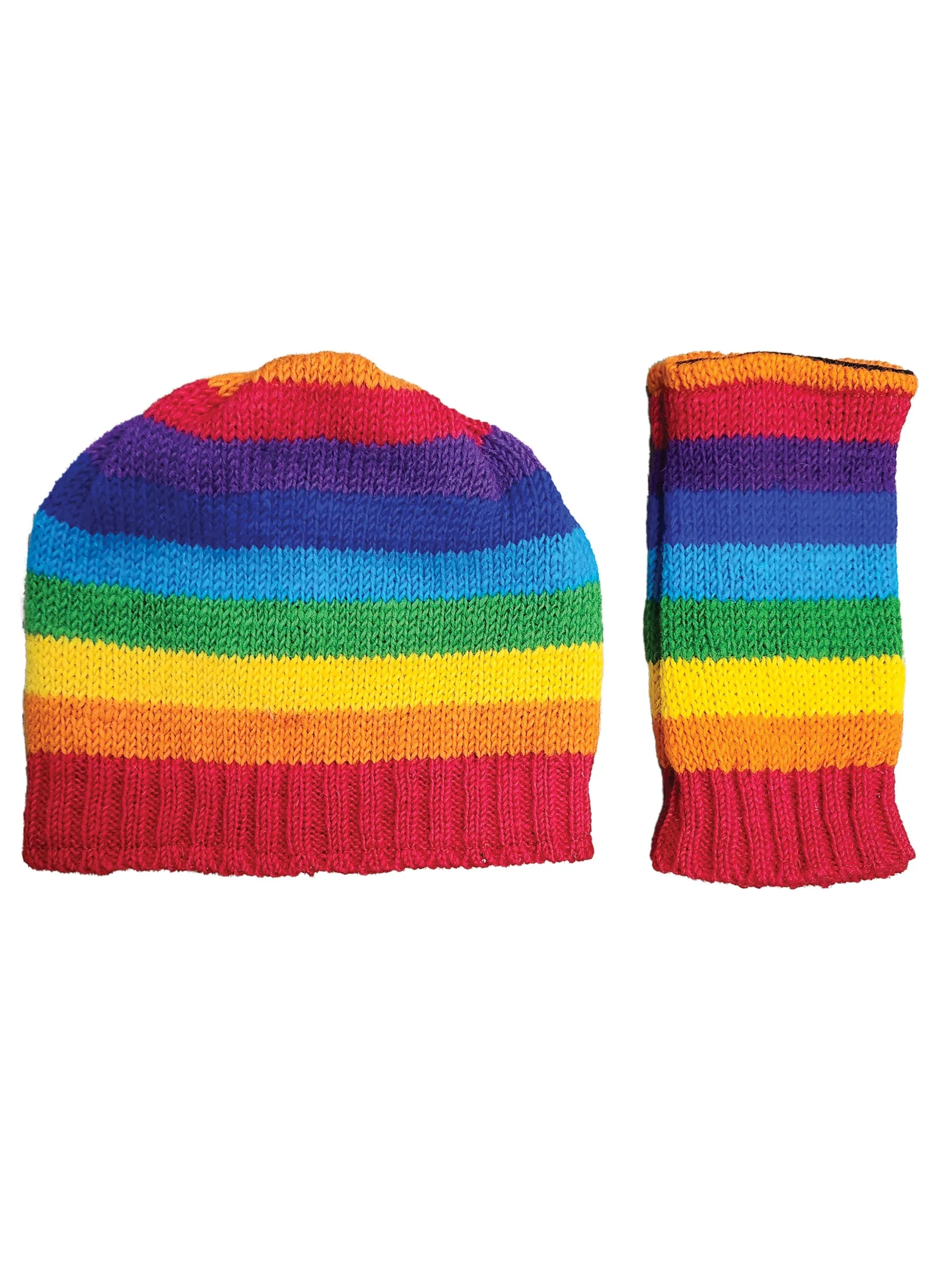 Rainbow Beanie Hat Fleece Lined