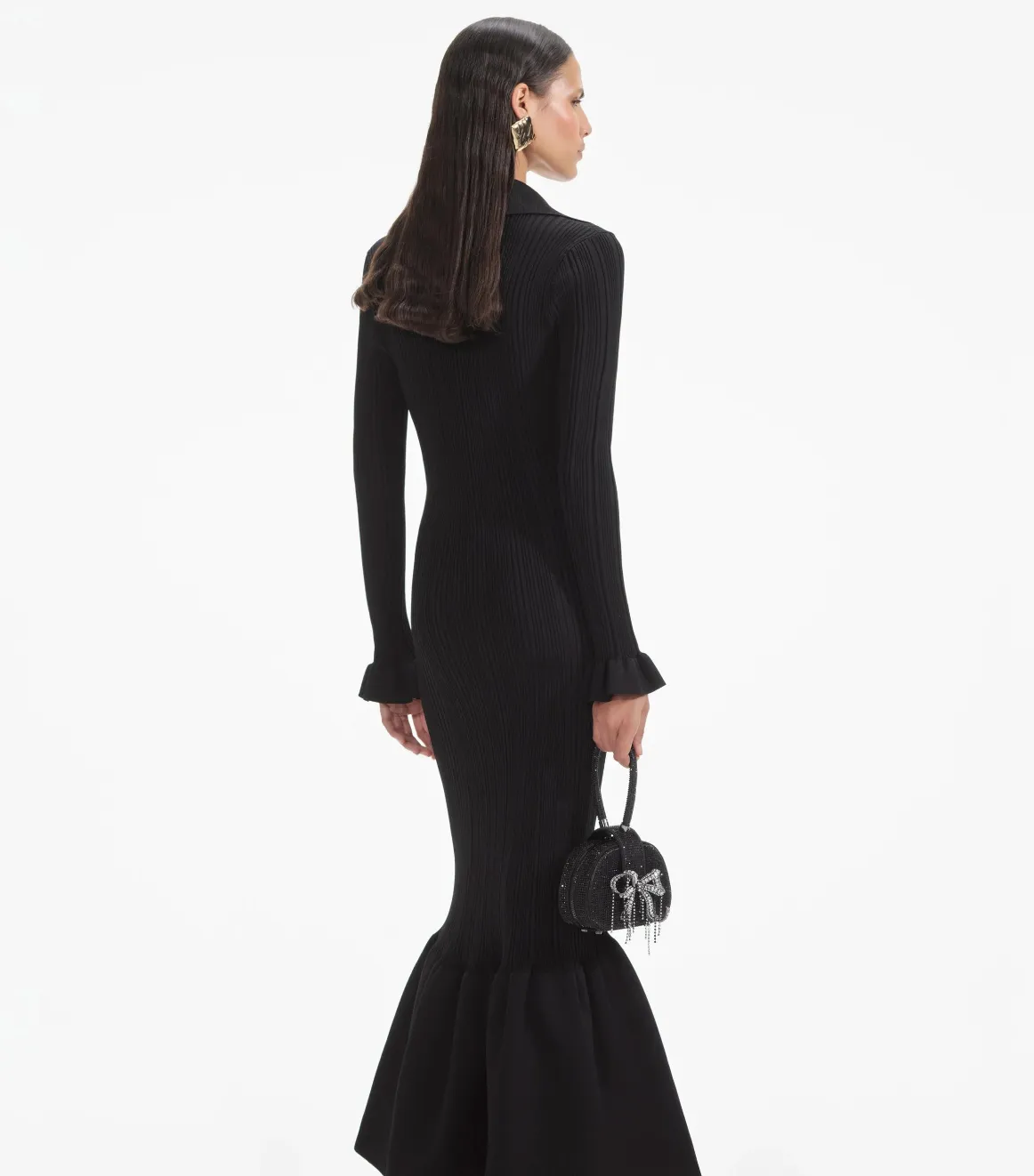 Ribbed-knit midi dress