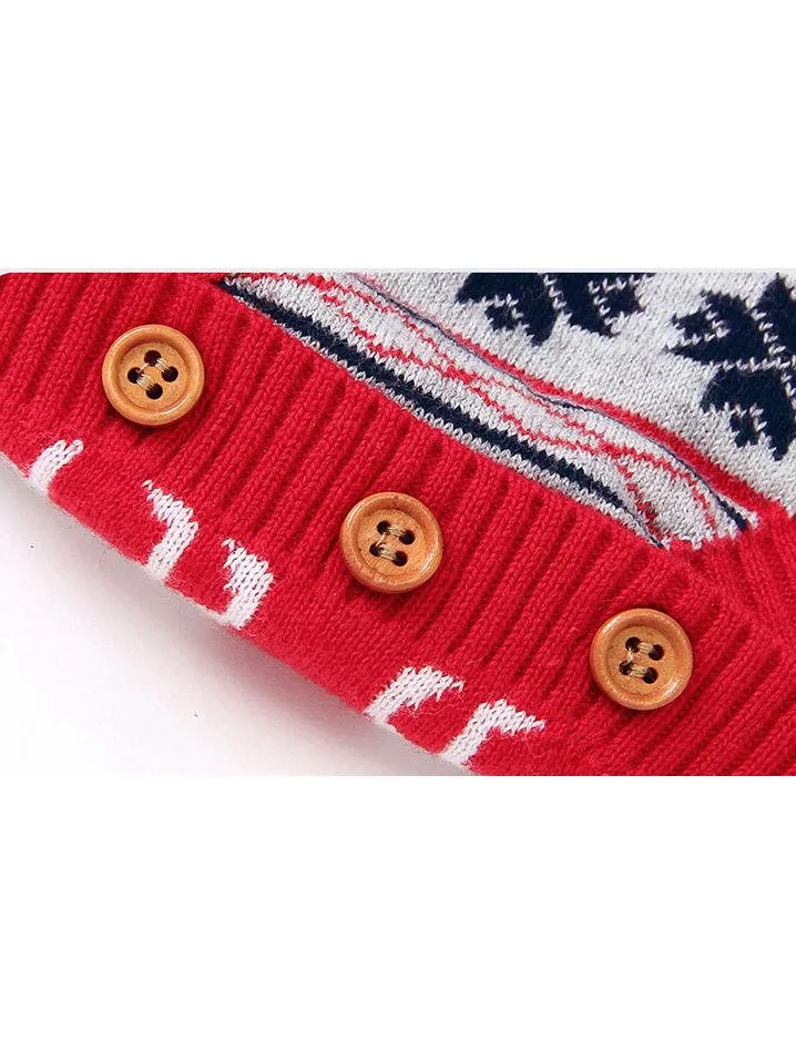 Snowflake Christmas Reindeer Baby Crochet Onesie